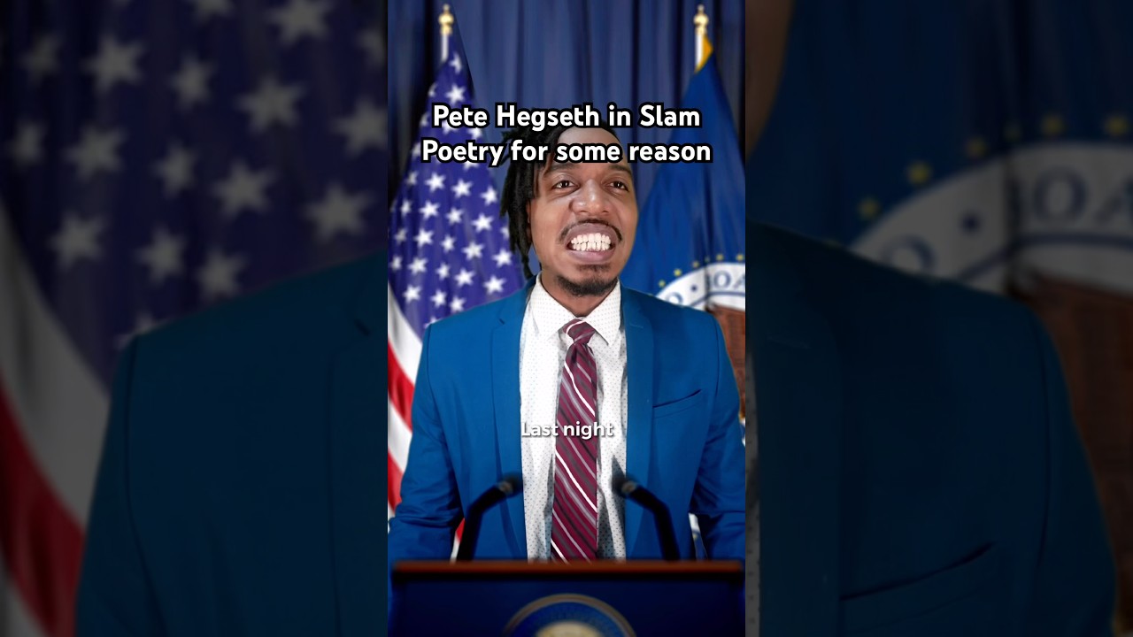 Pete Hegseth doing Slam Poetry for some reason