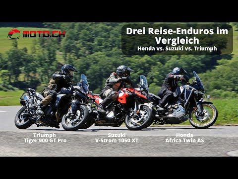 Honda Africa Twin gegen Suzuki V-Strom und Triumph Tiger 900 - Reiseenduros im Vergleich