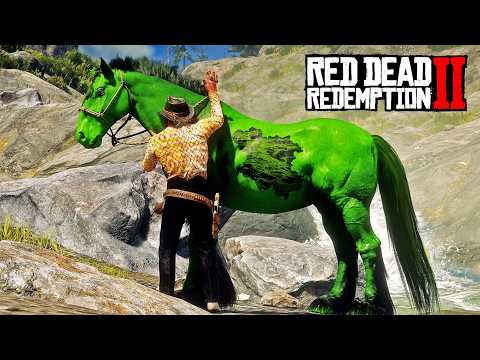 Arthur Finds and Tames Rare Green and Black Charoite Horses Near a Waterfall | Must-Have Horses