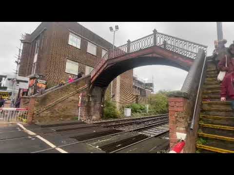 SWR class 444s passing through Poole level crossing 