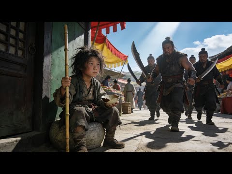 Kung Fu Movie! A shabby little beggar is a hidden kung fu master—one bamboo pole clears the arena!