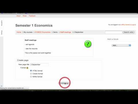 2 Minute Moodle - Wiki