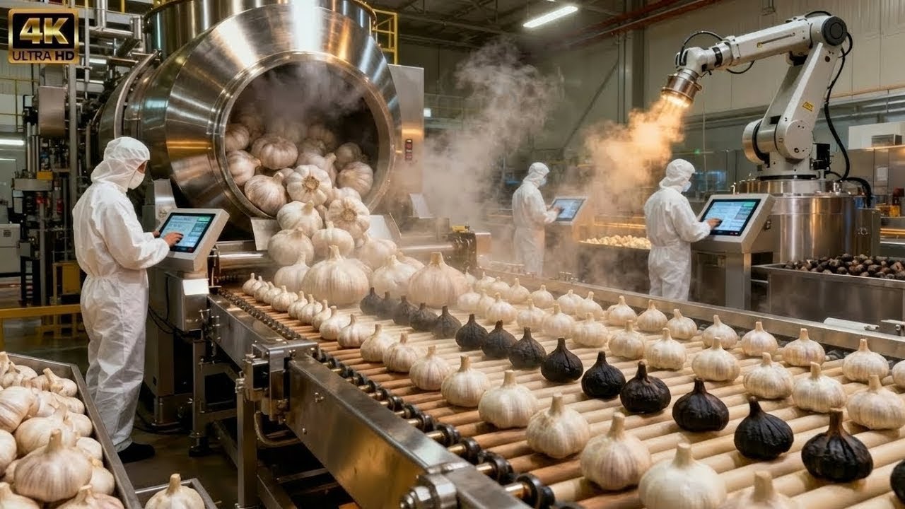 من فص ثوم عادي إلى كنز أسود… رحلة مذهلة داخل مصنع الثوم الأسود