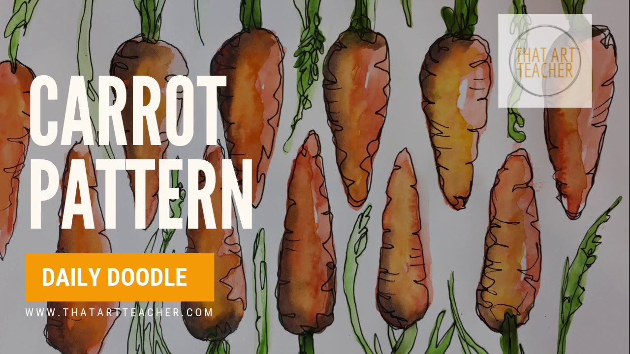 How to Paint a Watercolor Carrot Pattern | Daily Doodle