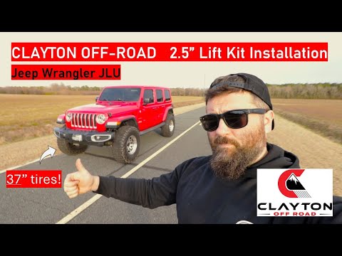 Jeep JLU CLAYTON OFFROAD 2.5" Ride Right Lift Kit Install (37s)
