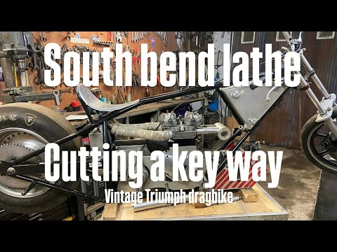 Cutting a key way on the lathe , for the Triumph Dragster .part 1 tool post grinding jig 