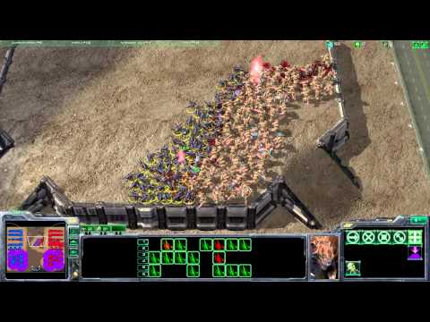 Starcraft 2 100 Zealots VS 200 Zerglings.