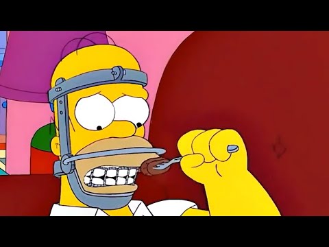 The Simpsons Homer, who can't even eat steak because he broke his jaw.