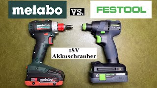 18 V Einsteigerklasse - Kaufberatung Metabo BS18 L BL Q vs. Festool TXS18 Akkuschrauber Centrotec