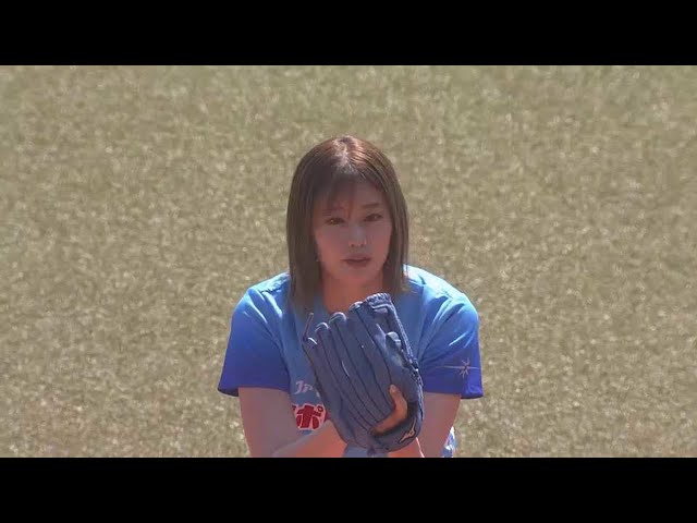 「神スイング」でお馴染みのタレント・稲村亜美さんが3年ぶりの始球式!! 2021/5/23 M-E