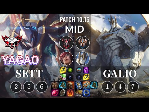 JDG Yagao Sett vs Galio Mid - KR Patch 10.15