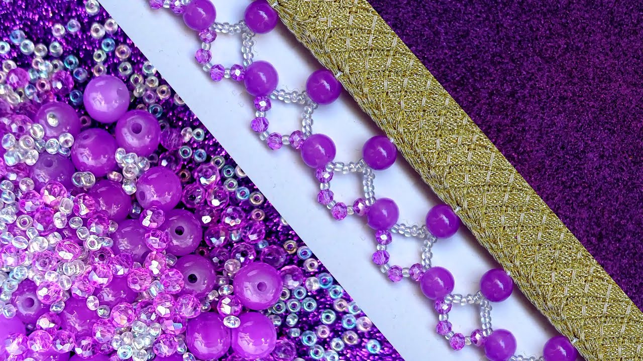 Stylish but very easy embroidery tutorial#DIY⚘️💜⚘️