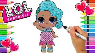 Splash Queen LOL Surprise Coloring Page | Glitter Series | LOL Doll Coloring Book | Printable