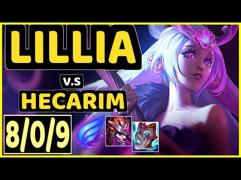 LILLIA vs HECARIM - 8/0/9 KDA JUNGLE CHALLENGER GAMEPLAY - KR