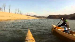 preview picture of video 'wooden canoe Shadoliver launching in South Hanriver, Korea'