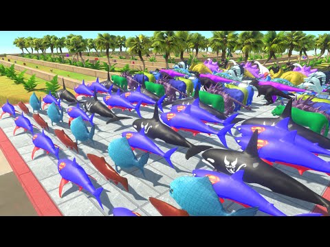 SUPERMAN SHARK VS VENOM ORCA FOREST Championship - Animal Revolt Battle Simulator