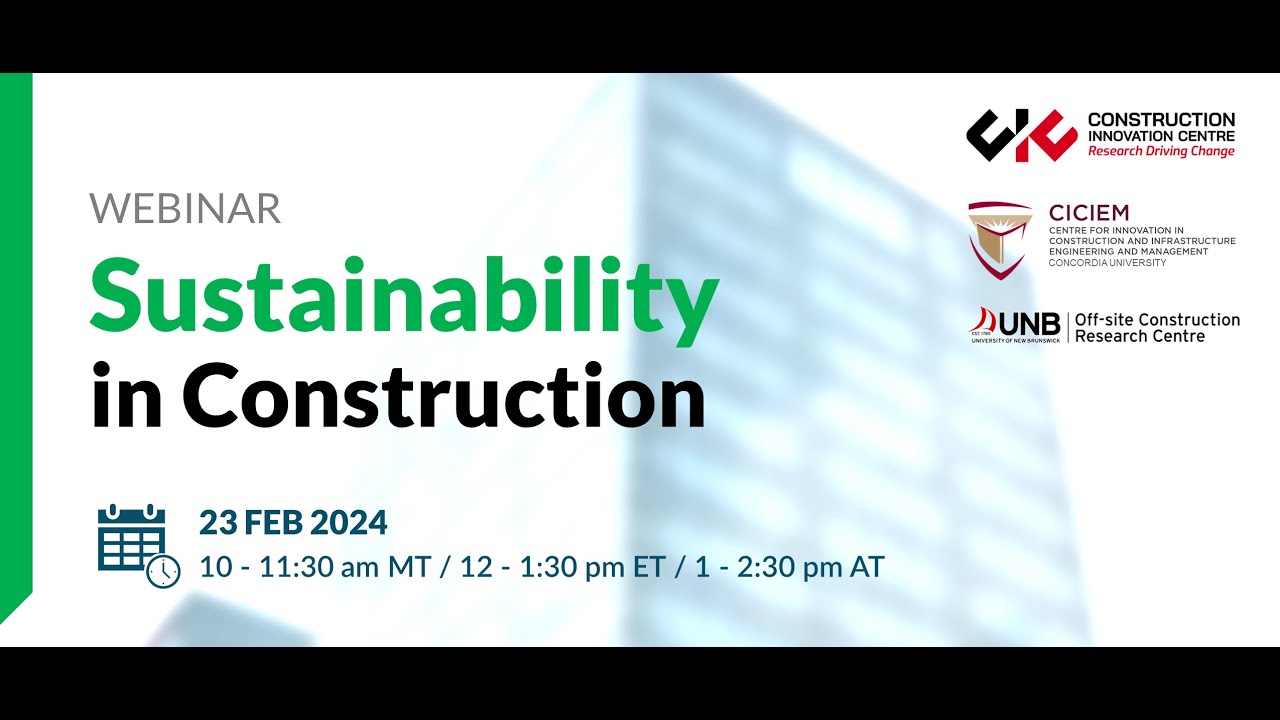 Sustainability in Construction Webinar
