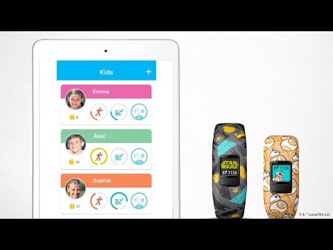 Išmanioji apyrankė vaikams Garmin vivofit Jr. 2, Disney Princess, Rožinės spalvos video