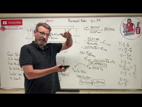 Mechanics of Materials: Lesson 14 - Poisson’s Ratio Example Problem, Using Strain