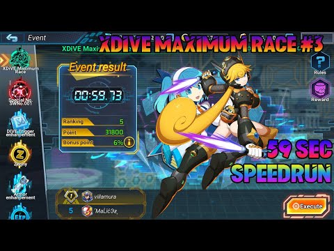 MegaMan X DiVE - XDiVE Maximum Race #3 - 59 SECONDS SPEEDRUN