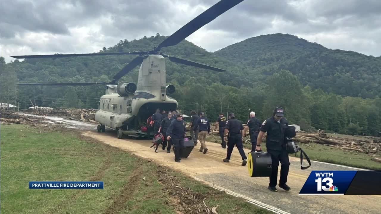 Emergency crews from Alabama doing searches in North Carolina after Helene
