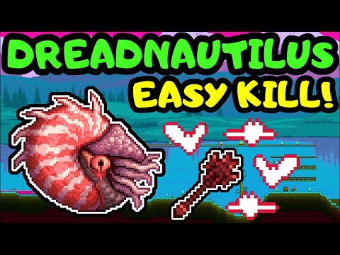 TERRARIA EASY DREADNAUTILUS FARMING! Terraria Blood Moon Dread Nautilus Guide Easy Sanguine Staff!