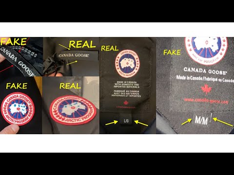 Canada goose parka jacket real vs fake. review. How to spot counterfeit Canada goose down parka