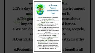 World environment day | 10 lines on world environment day | Speech on environment day #environment