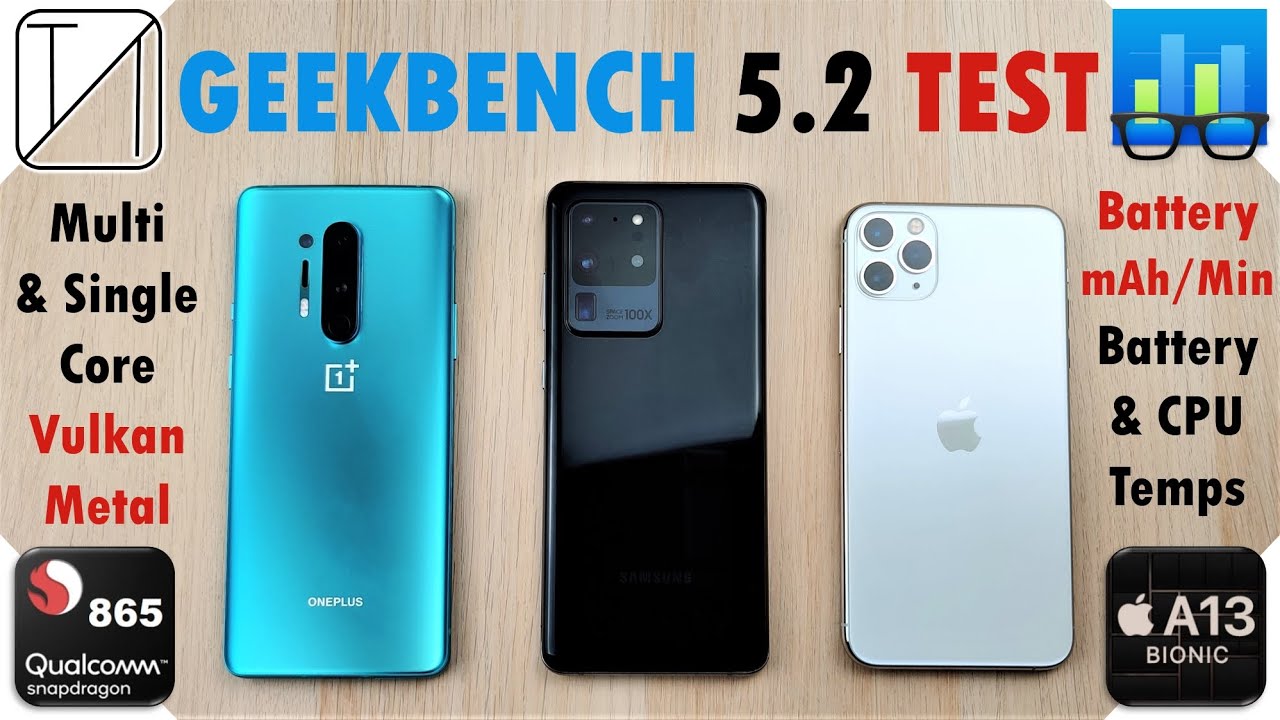 OnePlus 8 Pro vs Samsung S20 Ultra vs iPhone 11 Pro Max - Geekbench 5 Test Comparison!