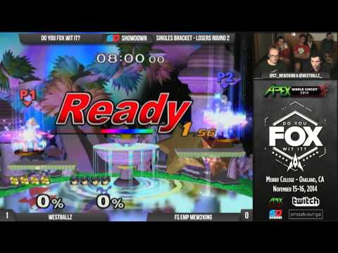 DYFWI Day 2 - Losers - R2: Westballz (Fox) vs FS EMP Mew2King (Sheik)