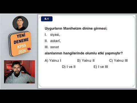 36) KPSS General Trial Exam 2024 - History - Ali Gürbüz / Undergraduate/Associate Degree/Secondar...