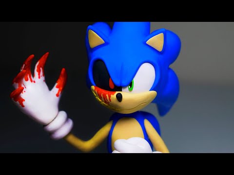 SONIC transforming into SONIC.EXE ➤ CreepyPasta Polymer clay Tutorial