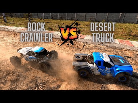 RC Battle |  RC Rock Crawler VS RC Desert Car | Losi Ford Raptor VS Axial Yeti | Remote Control Cars