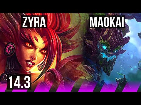 ZYRA & Ez vs MAOKAI & Vayne (SUP) | 600+ games | KR Master | 14.3