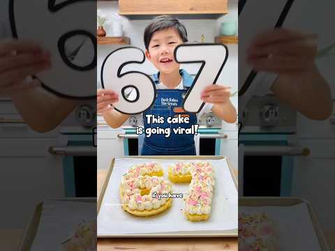 Dash makes the viral #67 meme into a cake! 🎂😆 #kidchef #kidbaker