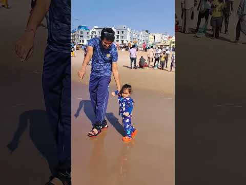 Father and Son in Puri Beach 14th Feb 2023