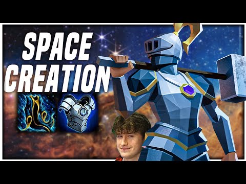 The space creation specialist on the job.