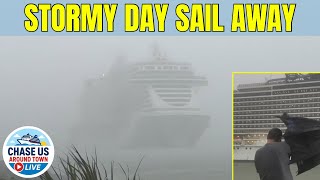 Live Streaming Cruise Ship Departures in a STORM! (Port Canaveral Oct. 26, 2025)