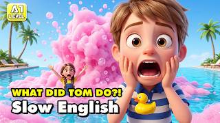 Download lagu Tom Turned the Whole Pool Into Pink Foam! | Slow English Listening for Beginners (A1 - A2) mp3