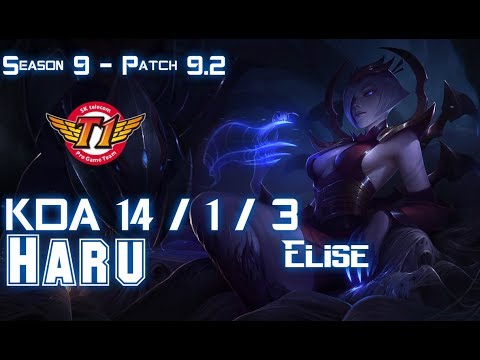 SKT Haru ELISE vs KHA'ZIX Jungle - Patch 9.2 KR Ranked