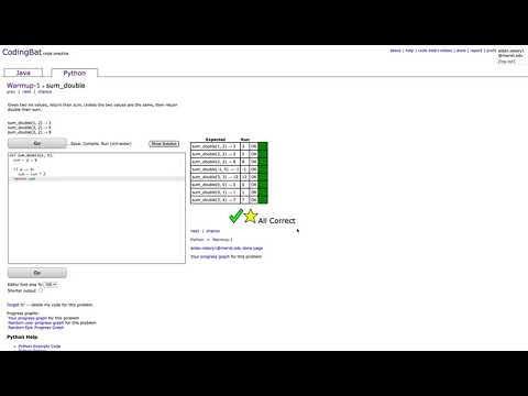 Codingbat Python Warmup 1 Sum_double