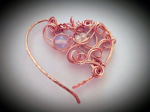 Hammered Heart with Swirls - Cheryl St. Pierre of Majestic Wire Artworks