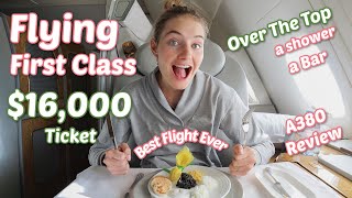 $16,000 First Class Seat | Emirates Airbus 380 Airplane Review + Showering On A Plane | Dubai to NYC