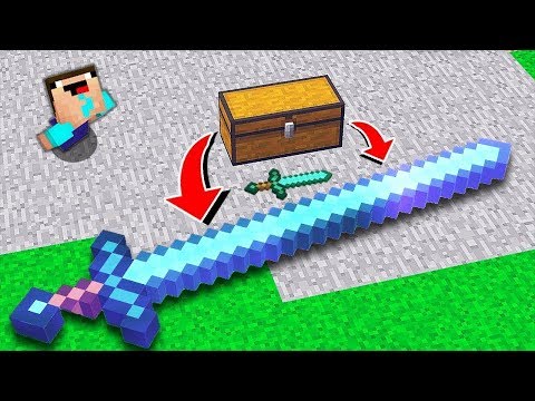 Minecraft NOOB vs PRO : NOOB FOUND GIANT DIAMOND SWORD! Challenge 100% trolling