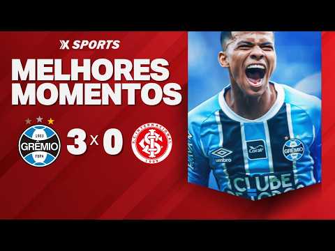 GRÊMIO 3 X 0 INTERNACIONAL - MELHORES MOMENTOS - CAMPEONATO GAÚCHO