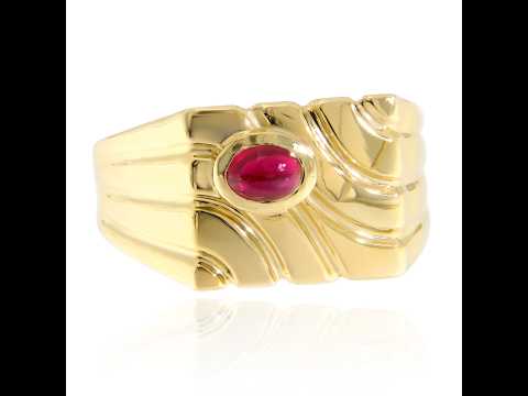 Inel Masiv Barbatesc Aur 14k Rubin Natural | Design Fluid