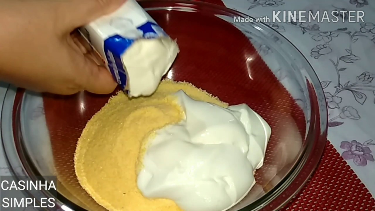 Misturei creme de leite no fubá, ficou muito saboroso