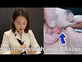 ASMR The Man S Face Looks Clean But Actually Can Shave Out Lots Of Dead Skin By The Way Wash Eye