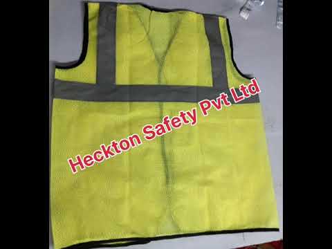 Green Polyester Sleeveless Net Safety Jacket