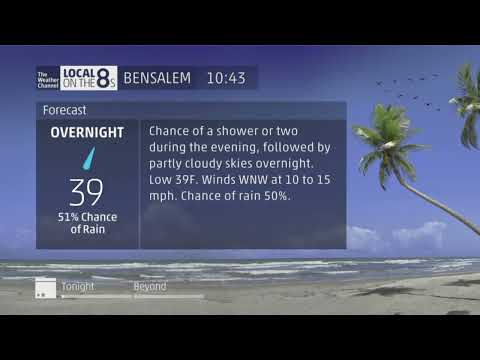 Intellistar 2 XD Local Forecast - Bensalem, PA Xfinity Config - April 9, 2022 10:43 PM EDT